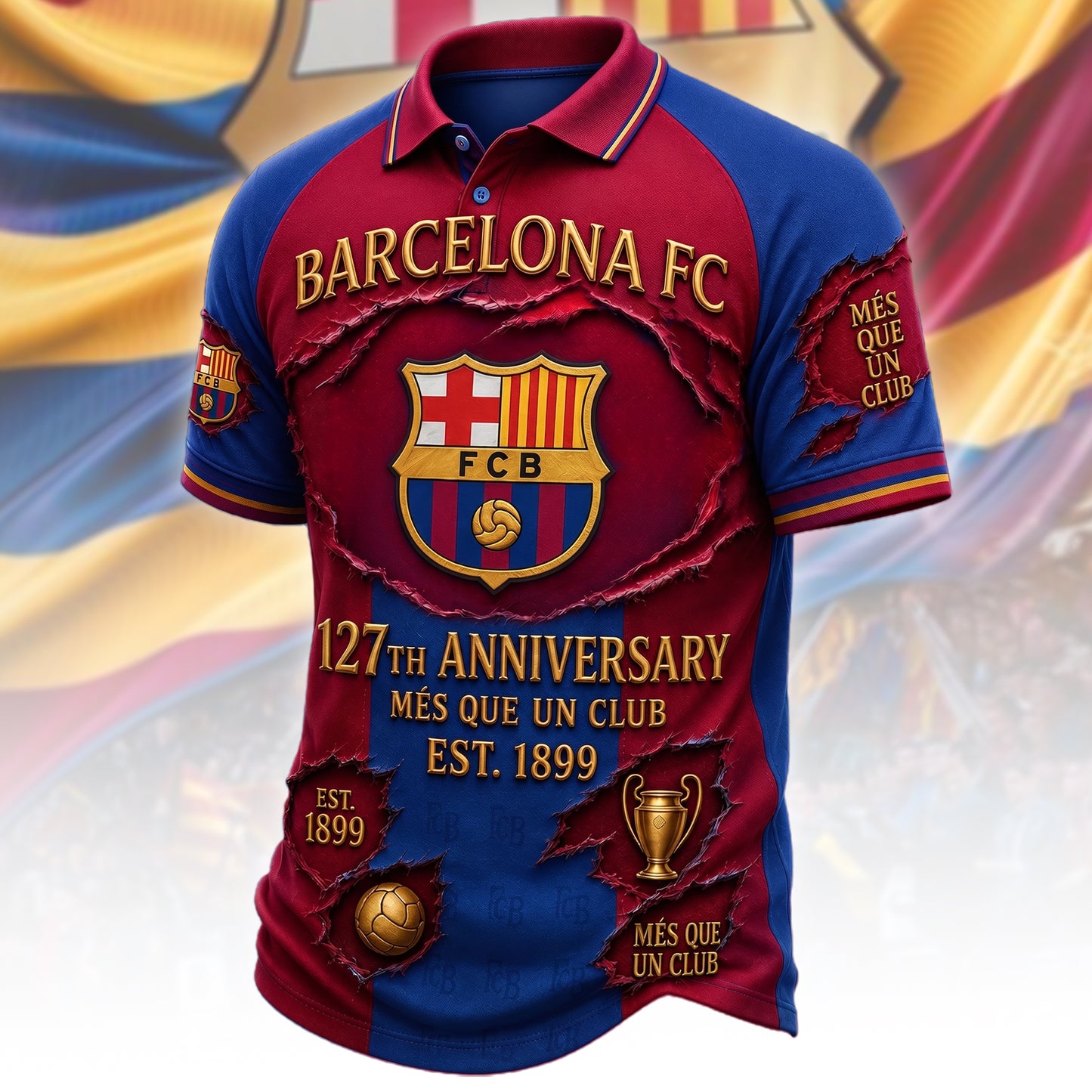 Personalized Barca FC EST 1899 3D All Over Printed Shirt