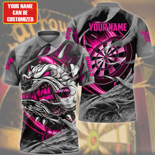 Personalized Pink Bulldog Darts All Over Printed Unisex Shirt Q010601