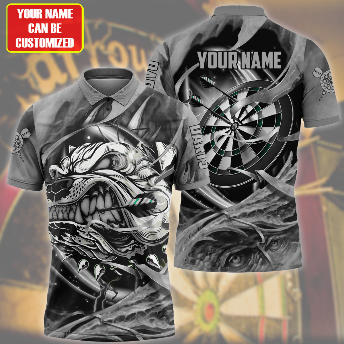Personalized Black Bulldog Darts All Over Printed Unisex Shirt Q010601