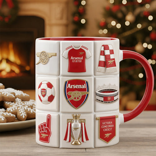 Arsenal FC Accent Mug , Cream Mug Gifts , Holiday Gifts
