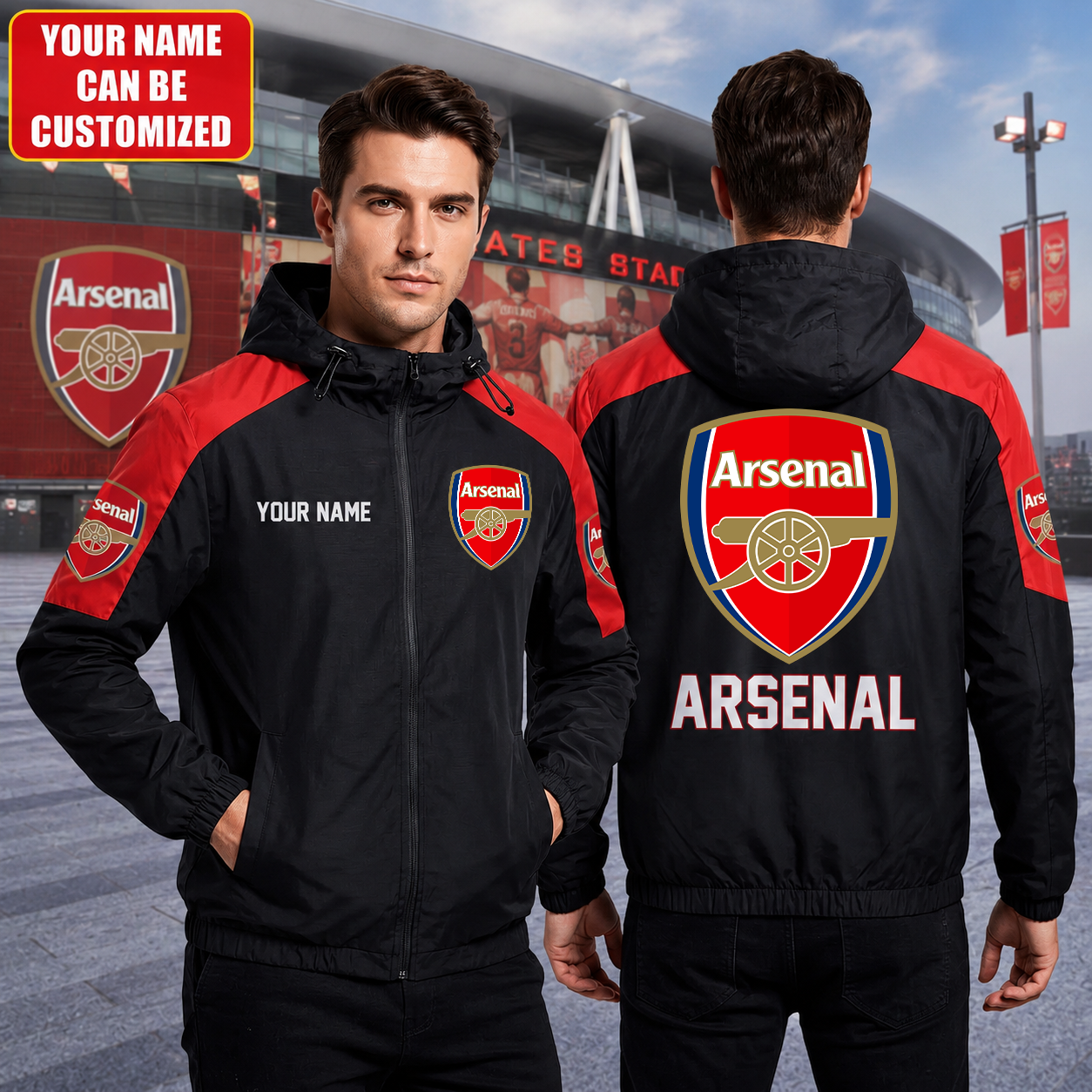 Personalized Arsenal FC 2026 Sport Windproof Rush Jacket