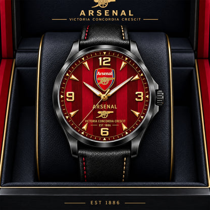 Personalized Arsenal FC Premium Luxury Leather Strap Watch