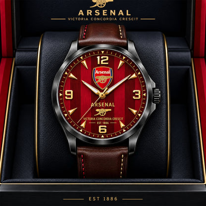 Personalized Arsenal FC Premium Luxury Leather Strap Watch