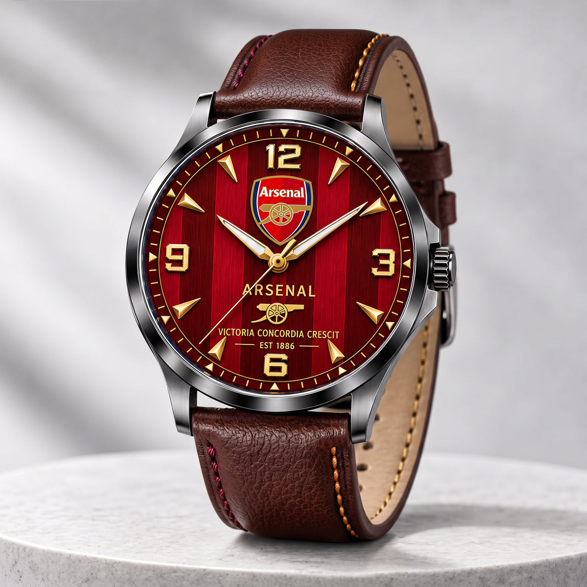 Personalized Arsenal FC Premium Luxury Leather Strap Watch