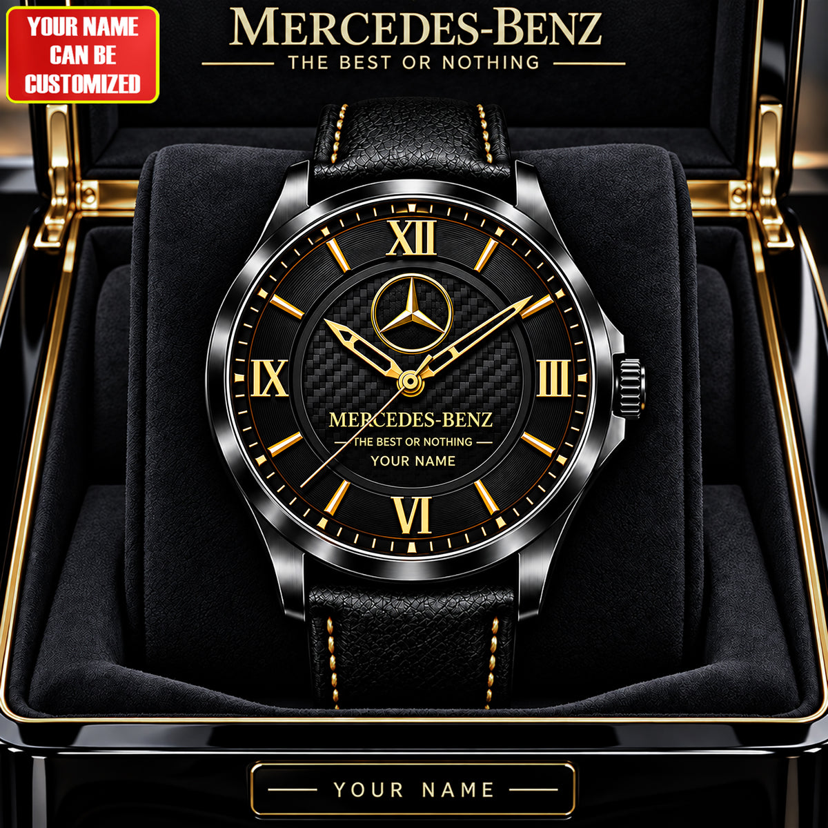 Personalized Merc Premium Luxury Leather Strap Watch V2