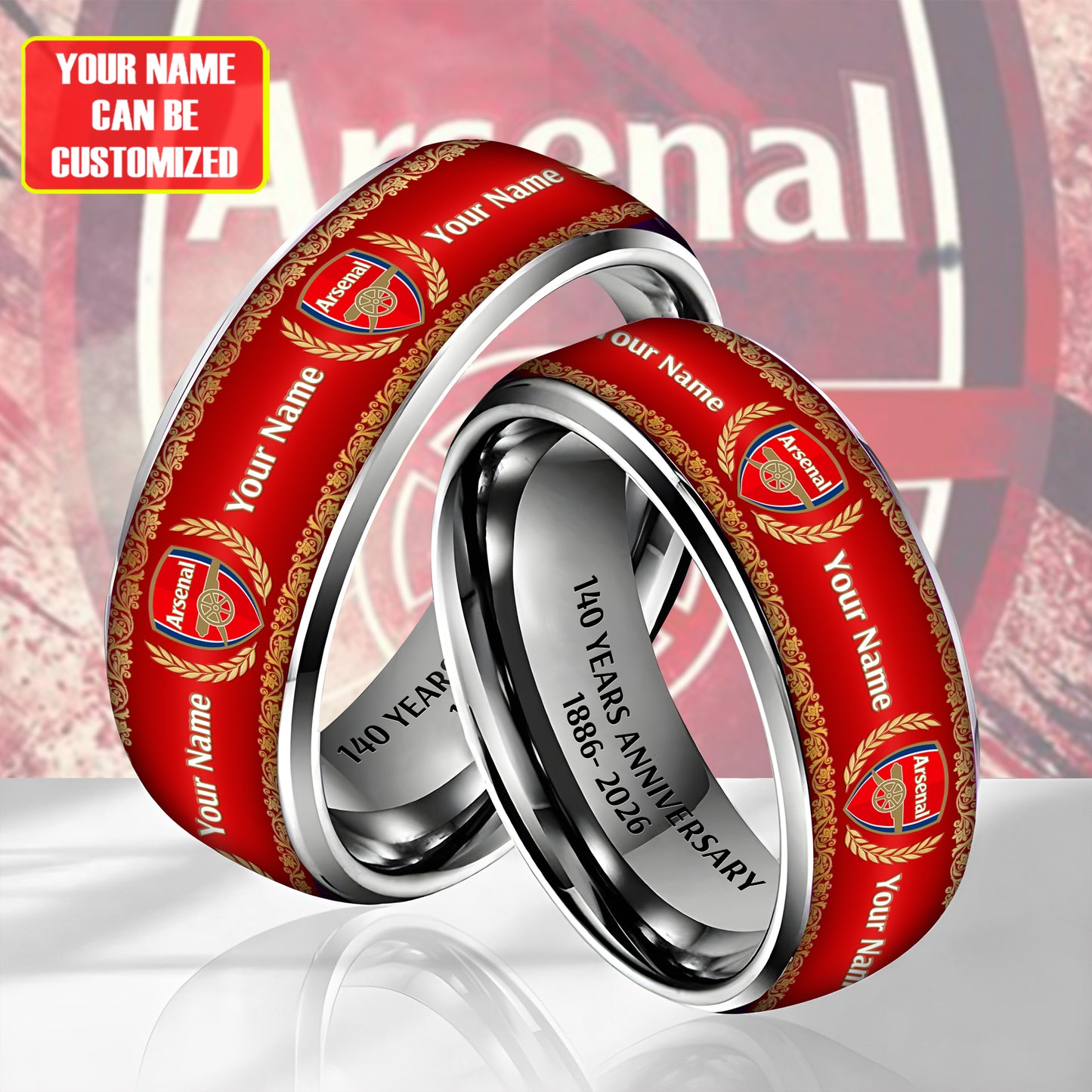 Personalized Arsenal 140 Years Anniversary Custom Alloy Ring