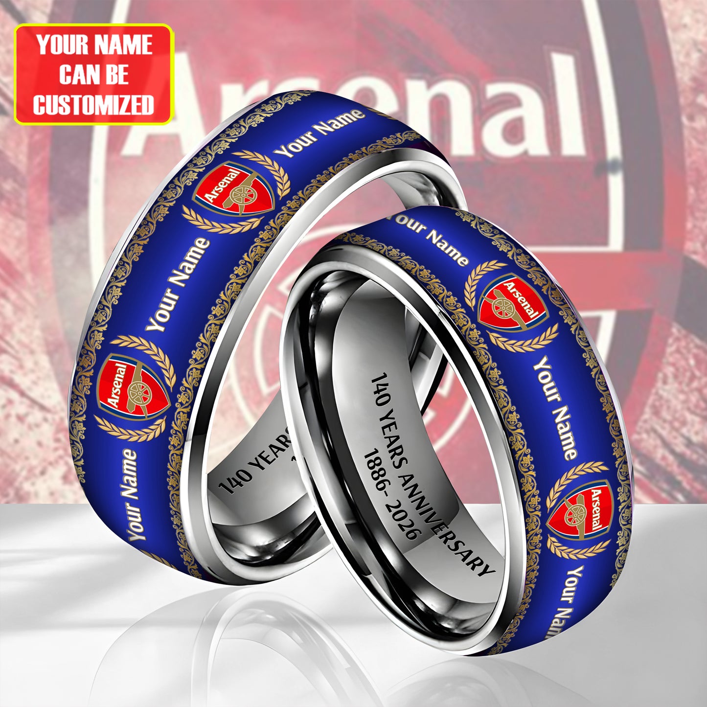 Personalized Arsenal 140 Years Anniversary Custom Alloy Ring