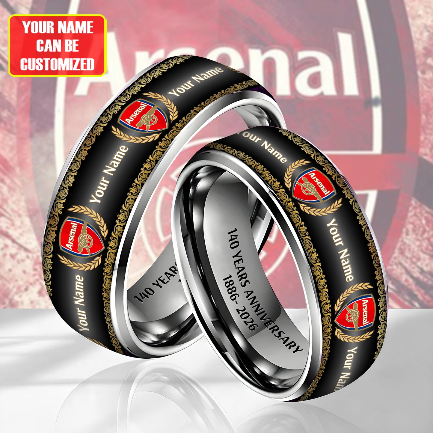 Personalized Arsenal 140 Years Anniversary Custom Alloy Ring