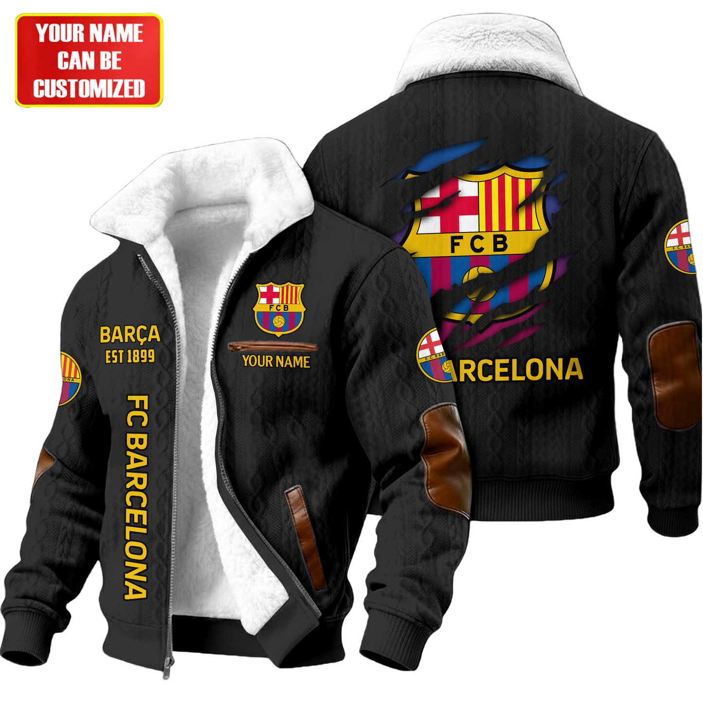 Personalized Barca Vintage Est.1899 Fleece Jacket