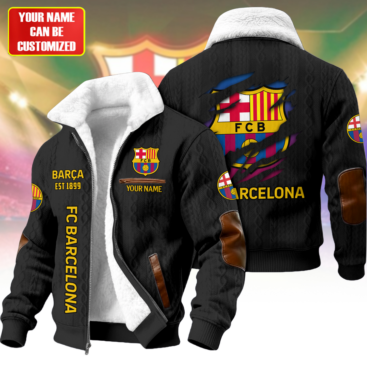Personalized Barca Vintage Est.1899 Fleece Jacket