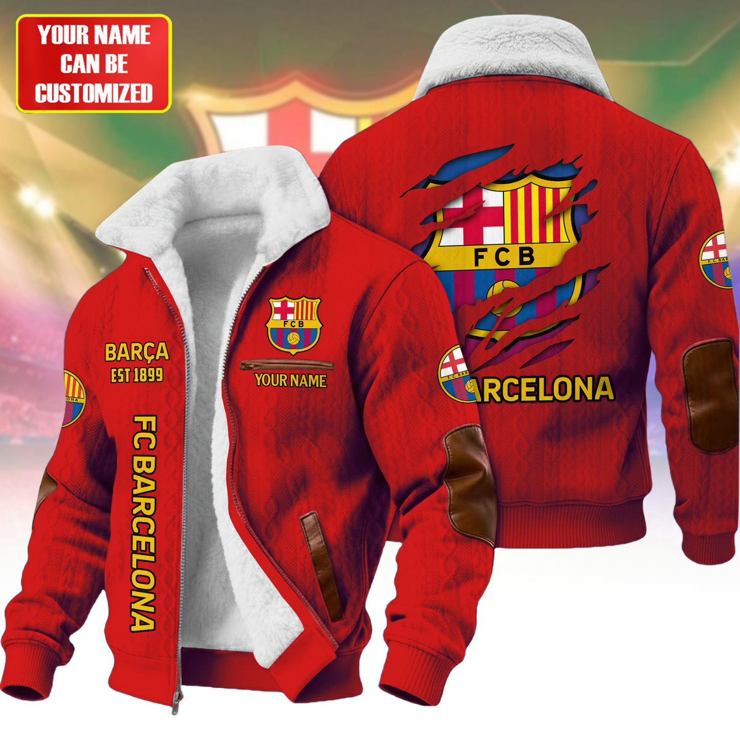 Personalized Barca Vintage Est.1899 Fleece Jacket