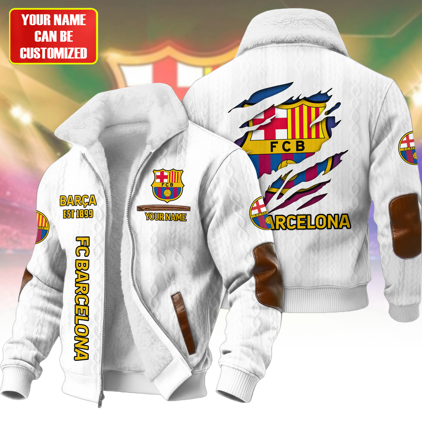 Personalized Barca Vintage Est.1899 Fleece Jacket