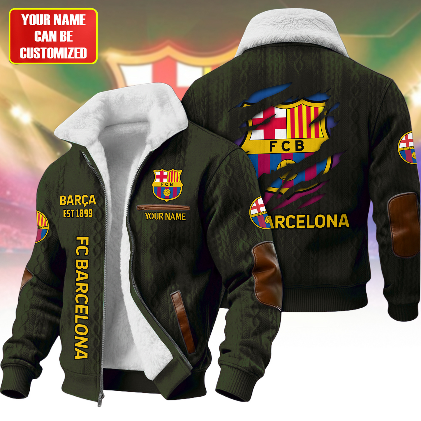 Personalized Barca Vintage Est.1899 Fleece Jacket