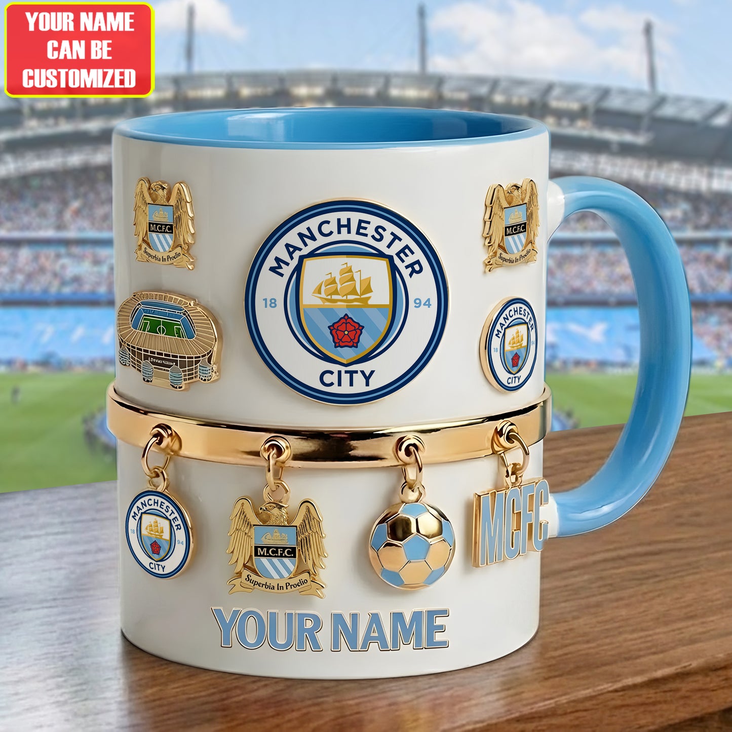 Man City Accent Mug , Cream Mug Gifts , Holiday Gifts V3