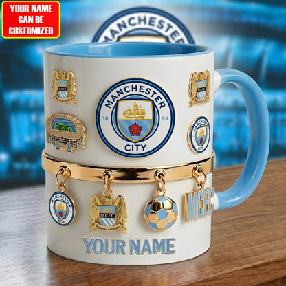 Man City Accent Mug , Cream Mug Gifts , Holiday Gifts V3