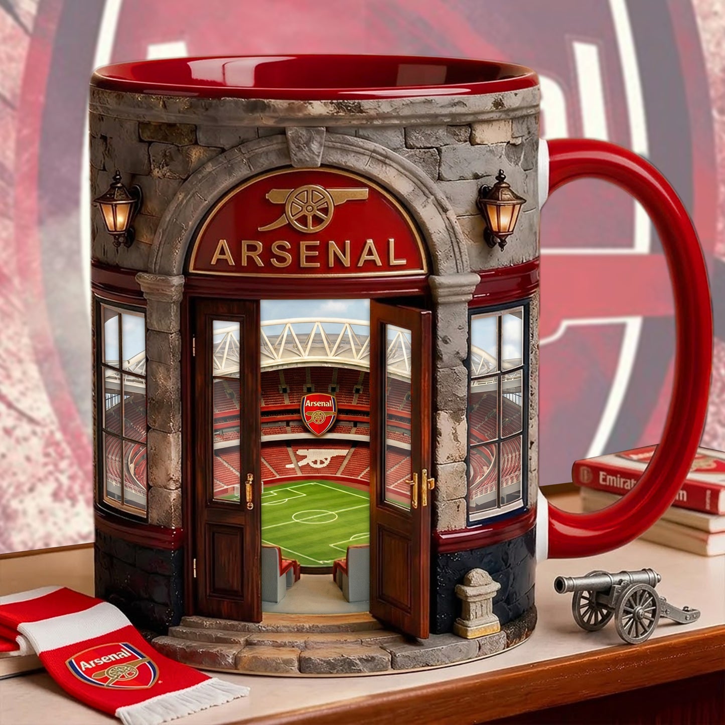 Personalized Ars Stadium Vintage Accent Mug , Cream Mug Gifts , Holiday Gifts