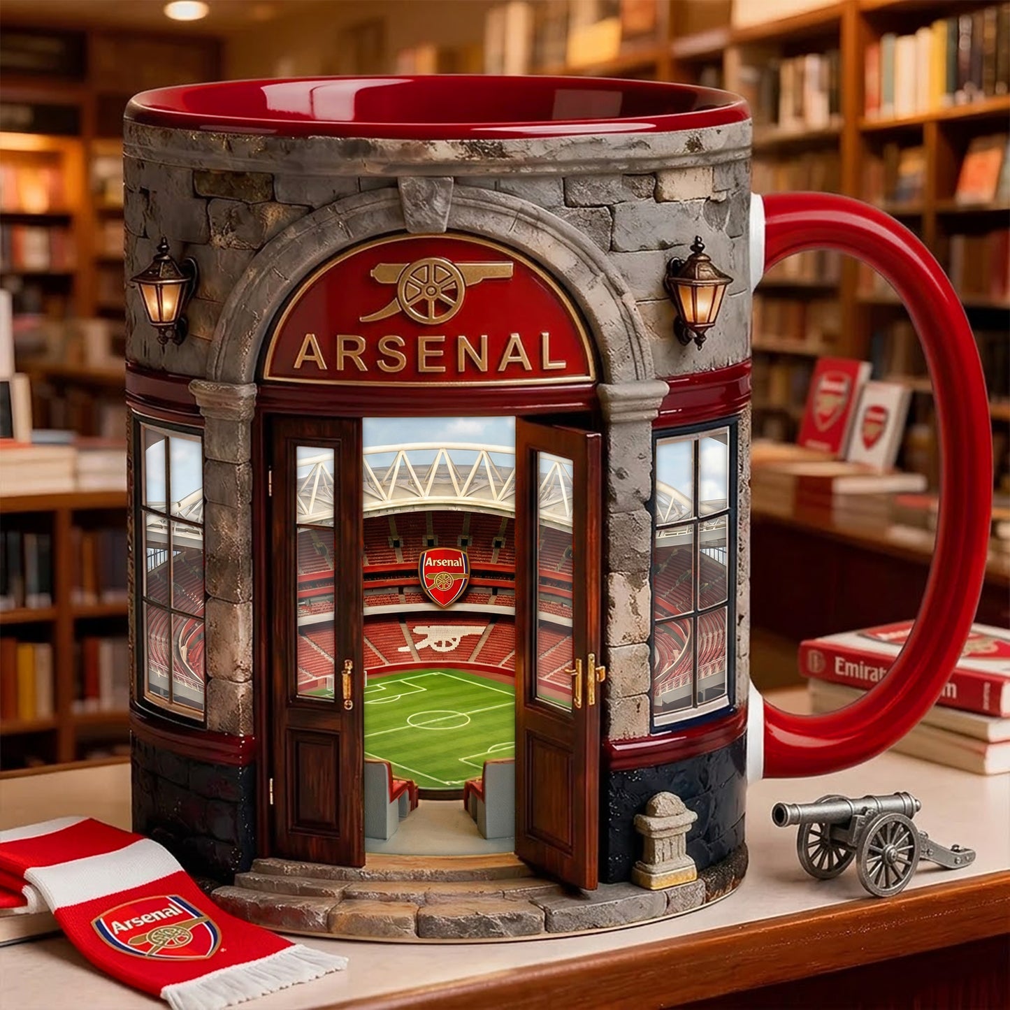 Personalized Ars Stadium Vintage Accent Mug , Cream Mug Gifts , Holiday Gifts