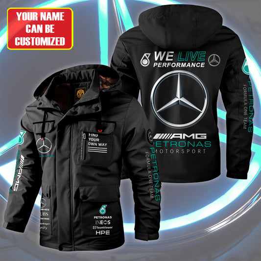 Personalized Merc AMG Petronas Motorsport Windbreaker Hooded Jacket