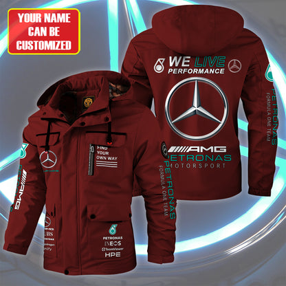 Personalized Merc AMG Petronas Motorsport Windbreaker Hooded Jacket