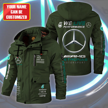 Personalized Merc AMG Petronas Motorsport Windbreaker Hooded Jacket