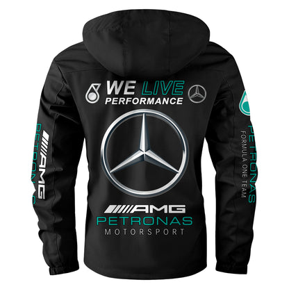 Personalized Merc AMG Petronas Motorsport Windbreaker Hooded Jacket