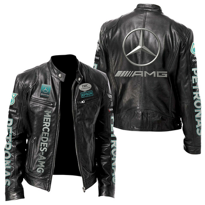 Merc AMG Petronas Collar Leather Jacket