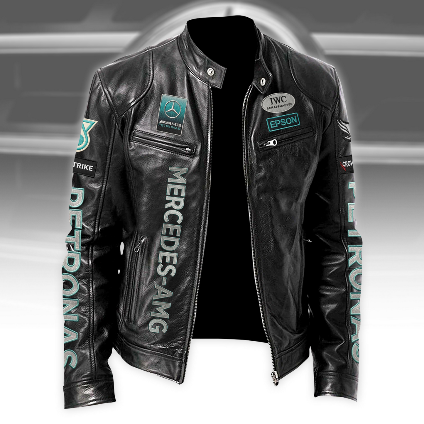 Merc AMG Petronas Collar Leather Jacket