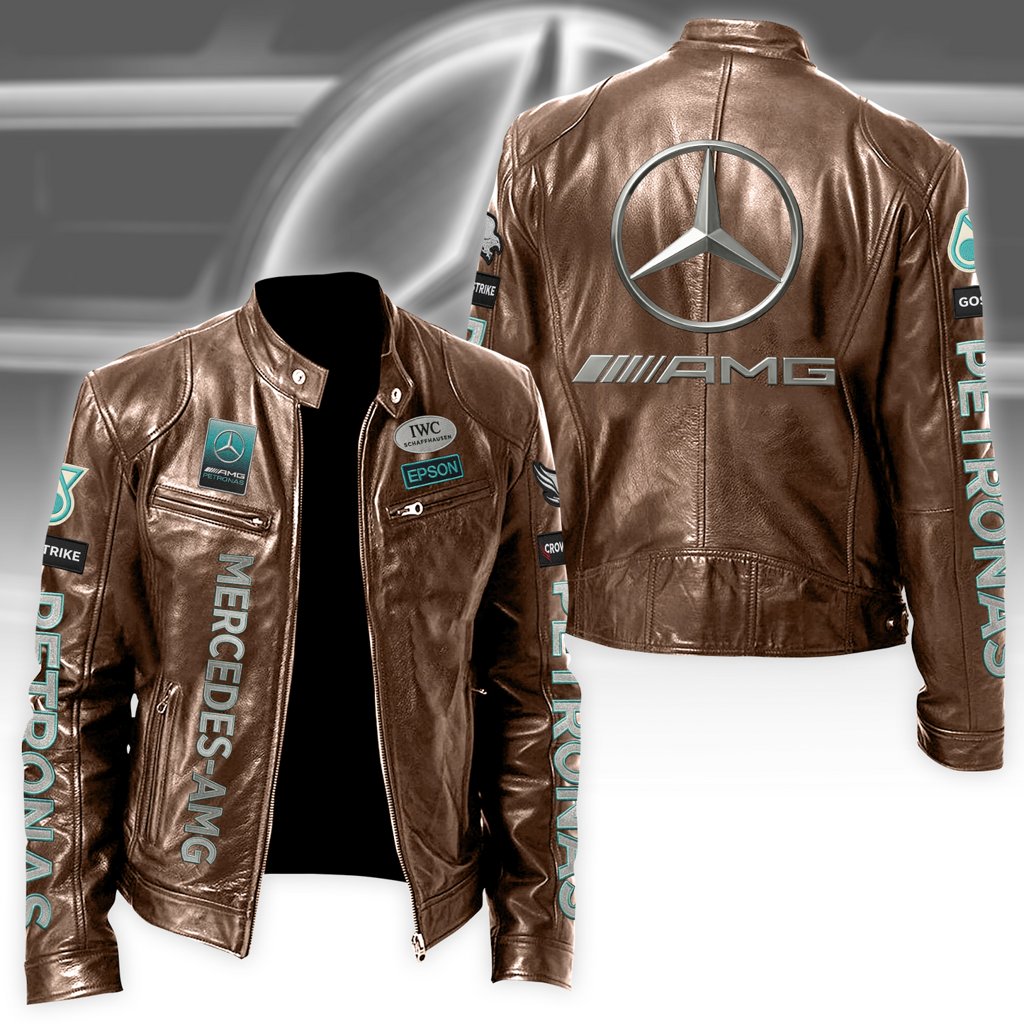 Merc AMG Petronas Collar Leather Jacket