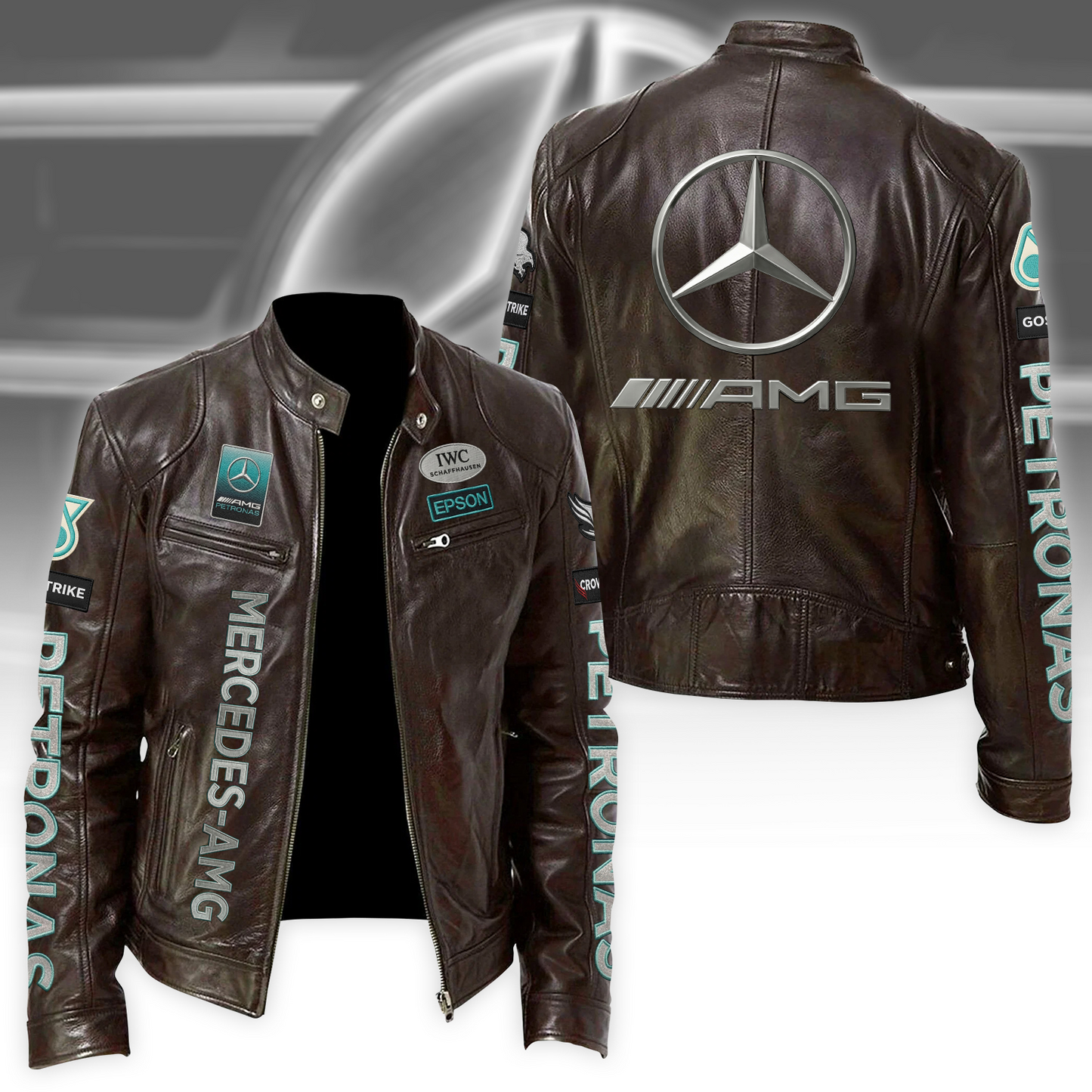 Merc AMG Petronas Collar Leather Jacket