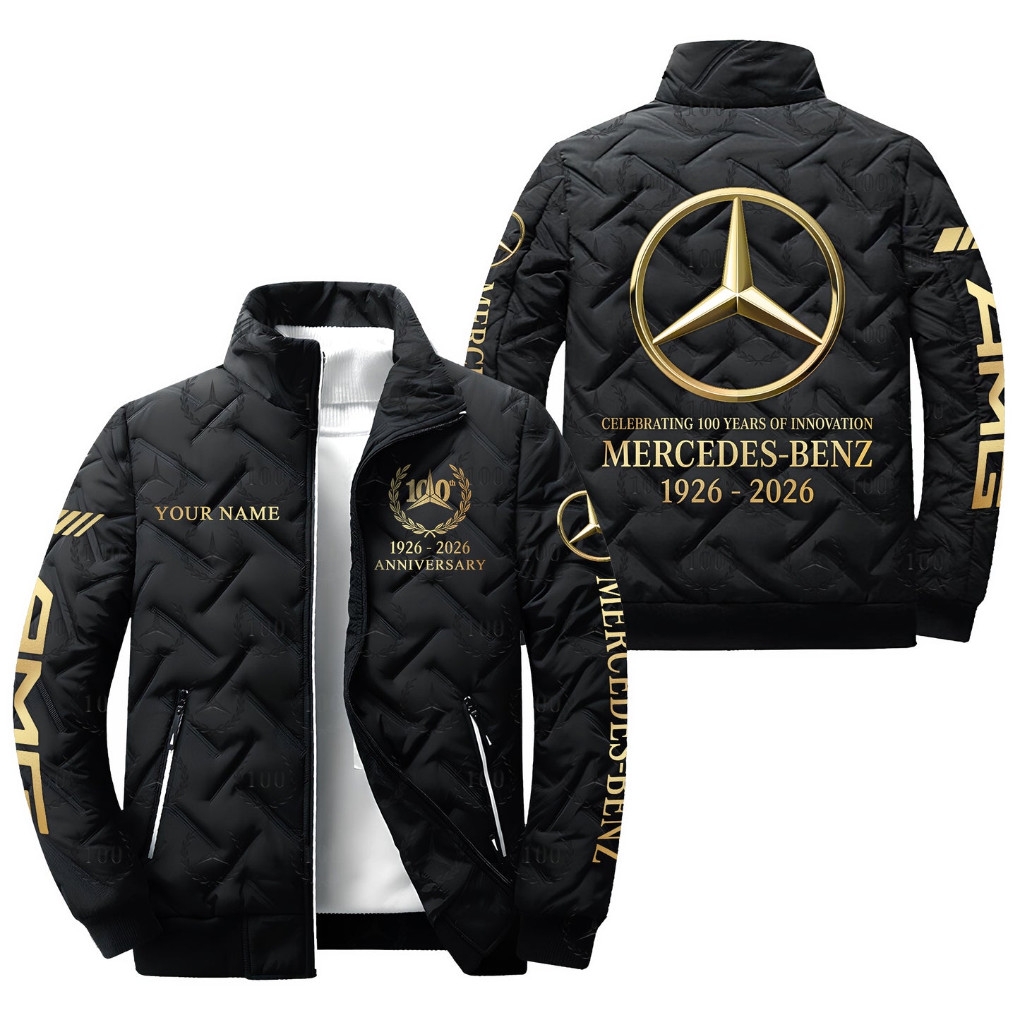 Personalized Merc 100th Anniversary Luxury Puffer Jacket