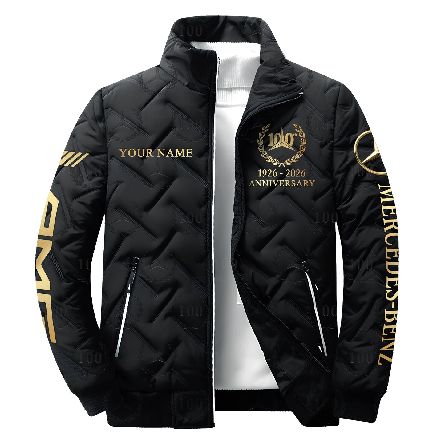Personalized Merc 100th Anniversary Luxury Puffer Jacket