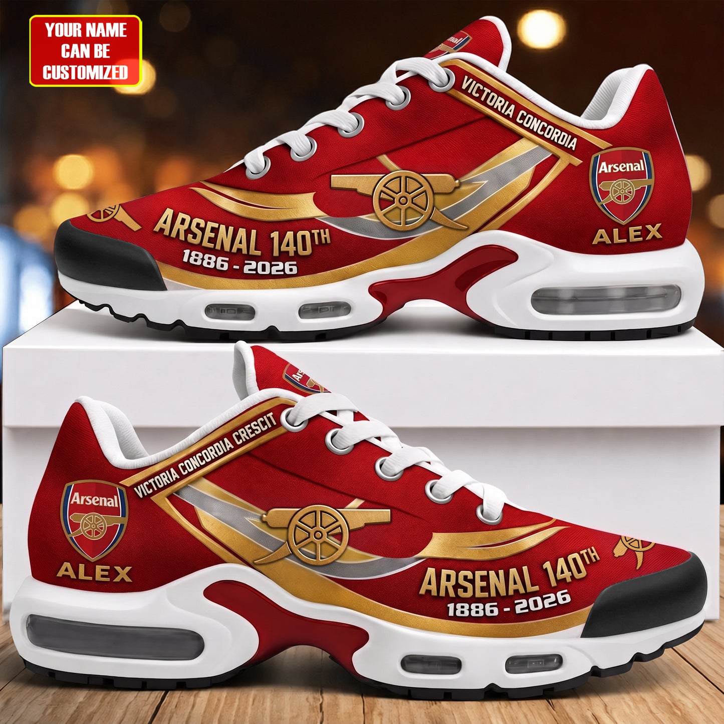 Personalized Arsenal FC 140TH Anniversary Sport Air Cushion Sneaker (1886-2026)
