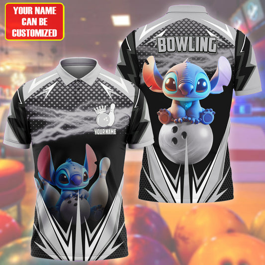 Personalized Name Cute ST Bowling Black Version All Over Printed Unisex Shirt Q020706