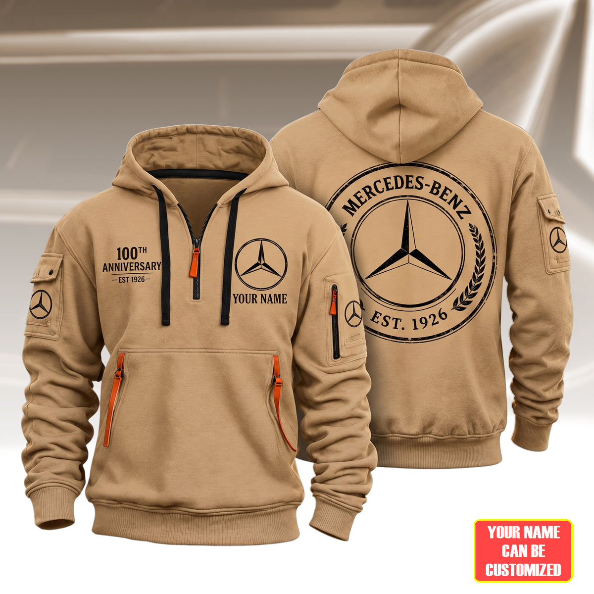 Personalized Merc 100TH Anniversary Vintage Zip-Hoodie Cotton Jacket (1926-2026)