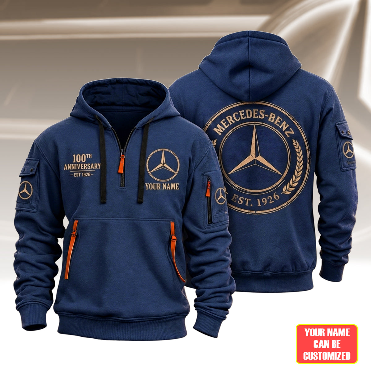 Personalized Merc 100TH Anniversary Vintage Zip-Hoodie Cotton Jacket (1926-2026)