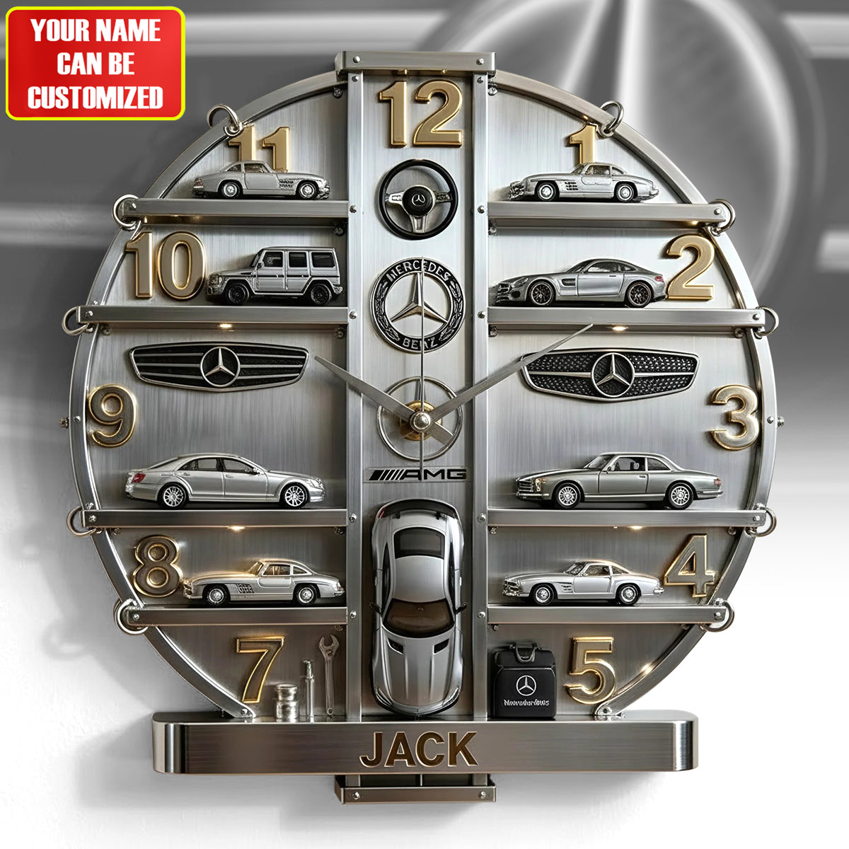 Merc Home Decorative 3D Visual Effect Acrylic Wall Clock