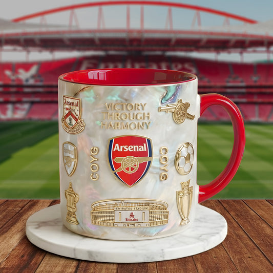 Arsenal FC Dream Accent Mug , Cream Mug Gifts , Holiday Gifts