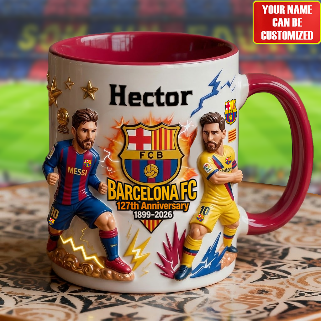 Barca 127th Anniversary Accent Mug , Cream Mug Gifts , Holiday Gifts