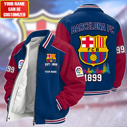 Personalized Barca FC Touchdown Classic Varsity Jacket