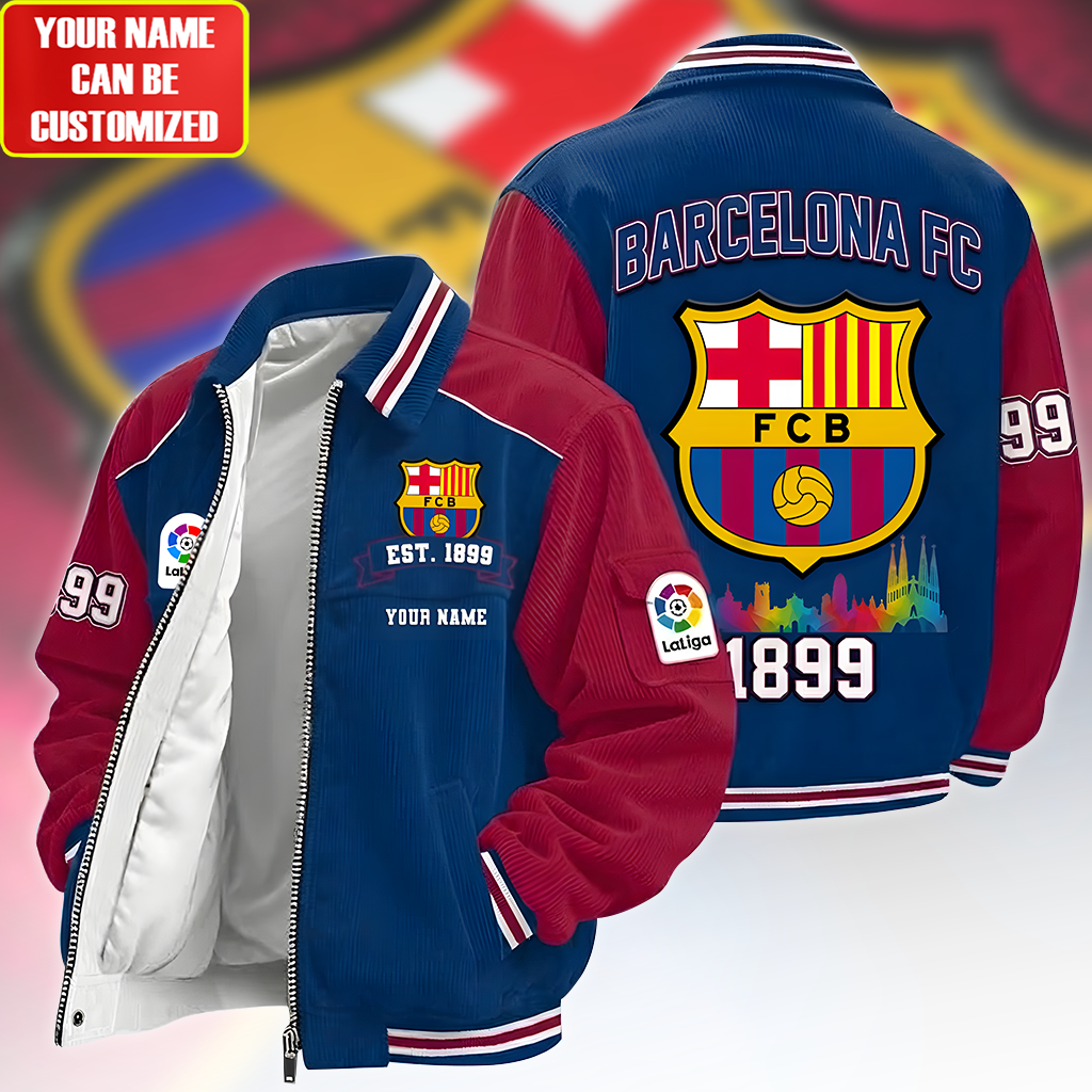 Personalized Barca FC Touchdown Classic Varsity Jacket