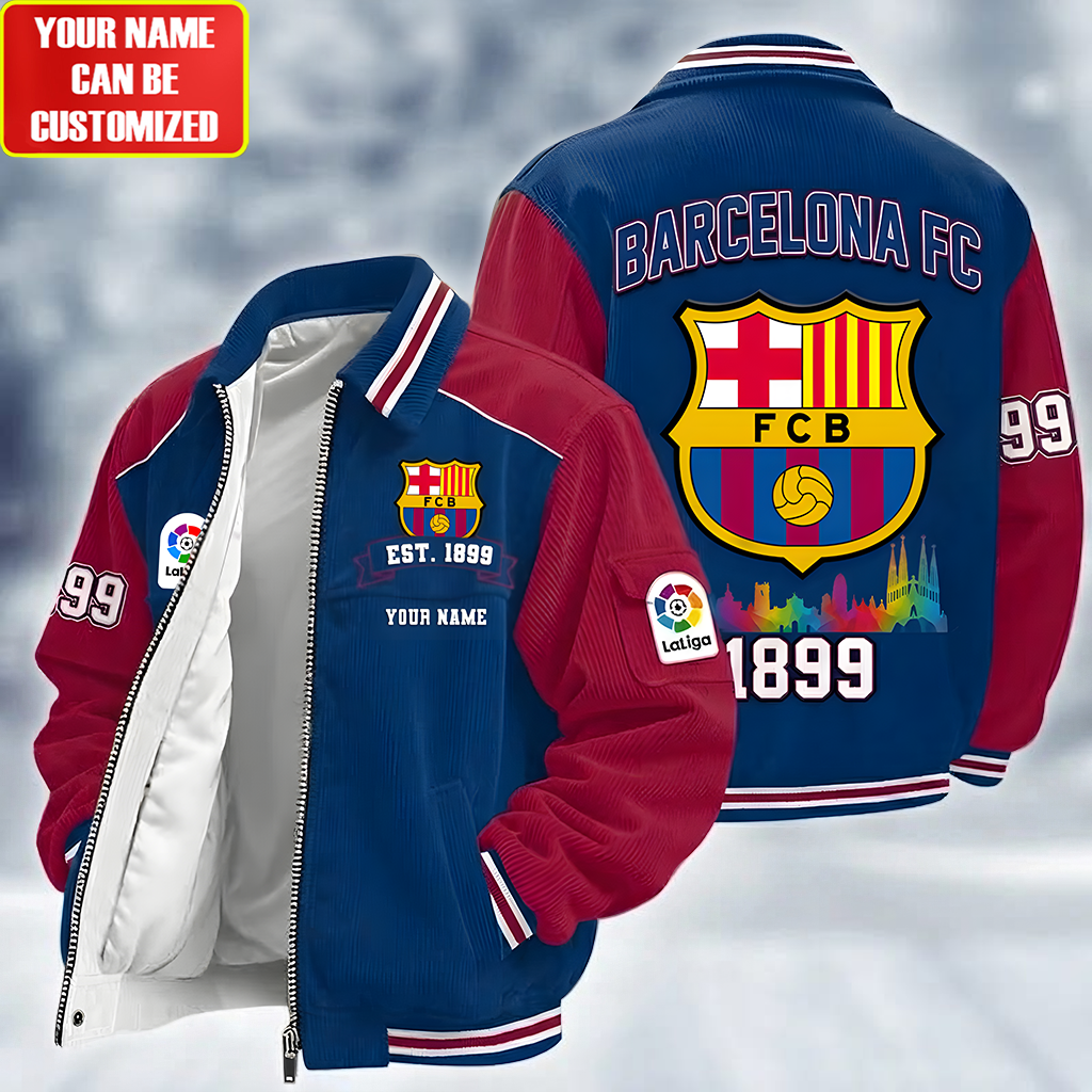 Personalized Barca FC Touchdown Classic Varsity Jacket