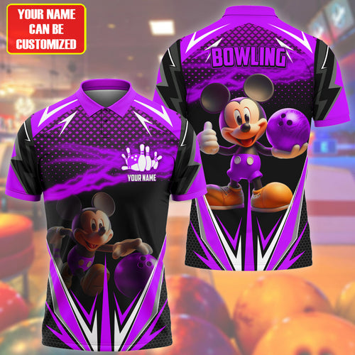 Personalized Name Mk Bowling Purple Version All Over Printed Unisex Shirt Q030501