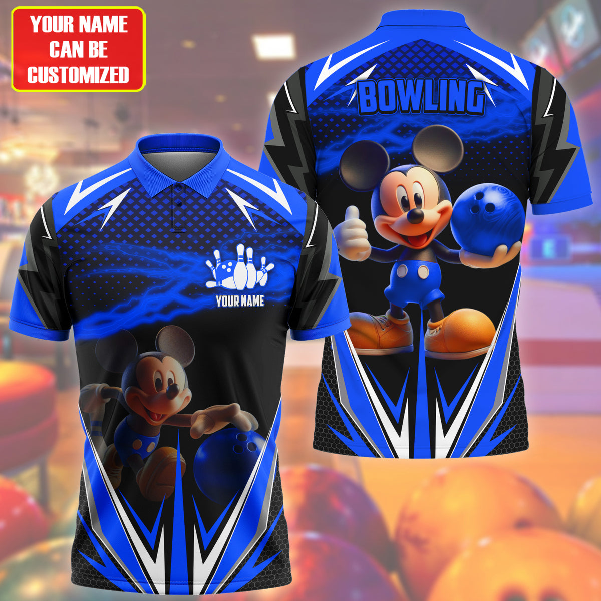 Personalized Name Mk Bowling Blue Version All Over Printed Unisex Shirt Q030501