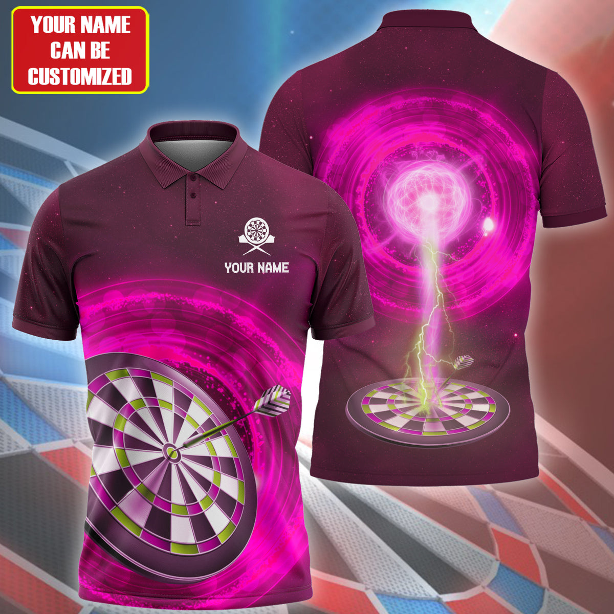 Personalized Name Pink Darts Galaxy All Over Printed Unisex Shirt Q030509