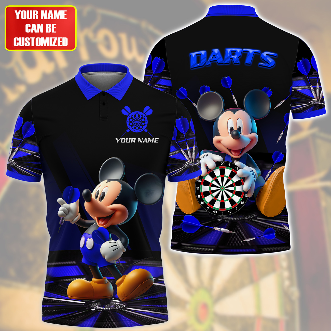 Personalized Name Mk Darts Q6 Blue Version All Over Printed Unisex Shirt Q030601