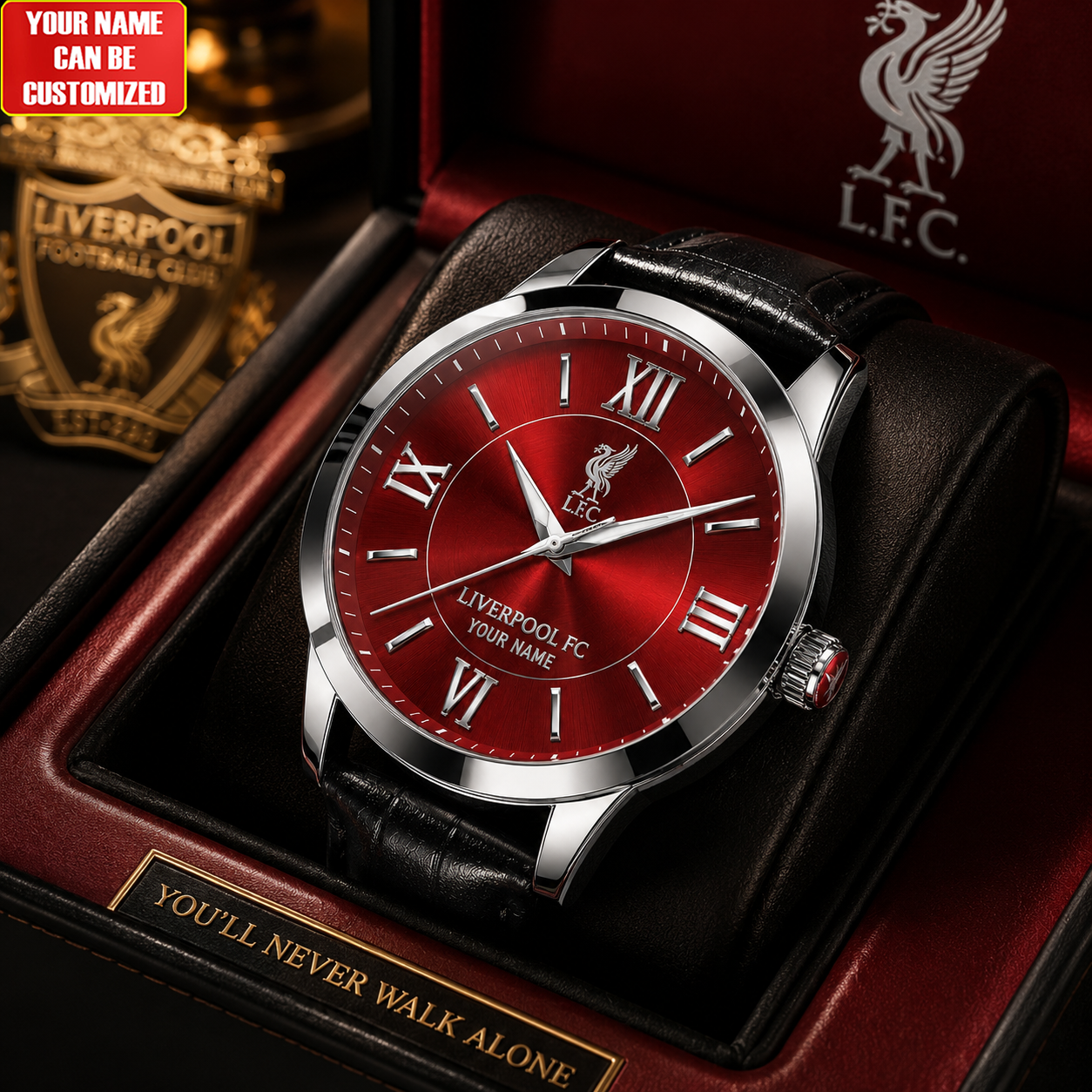 Personalized LVP FC Luxury Leather Strap Watch