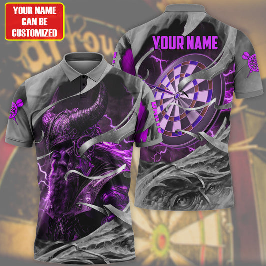 Personalized Name Purple Vikings Darts All Over Printed Unisex Shirt Q030803