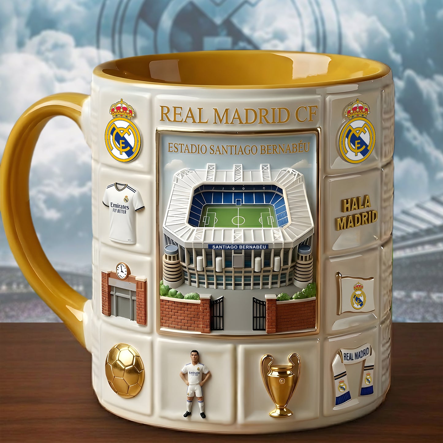 Real Stadium Accent Mug , Cream Mug Gifts , Holiday Gifts