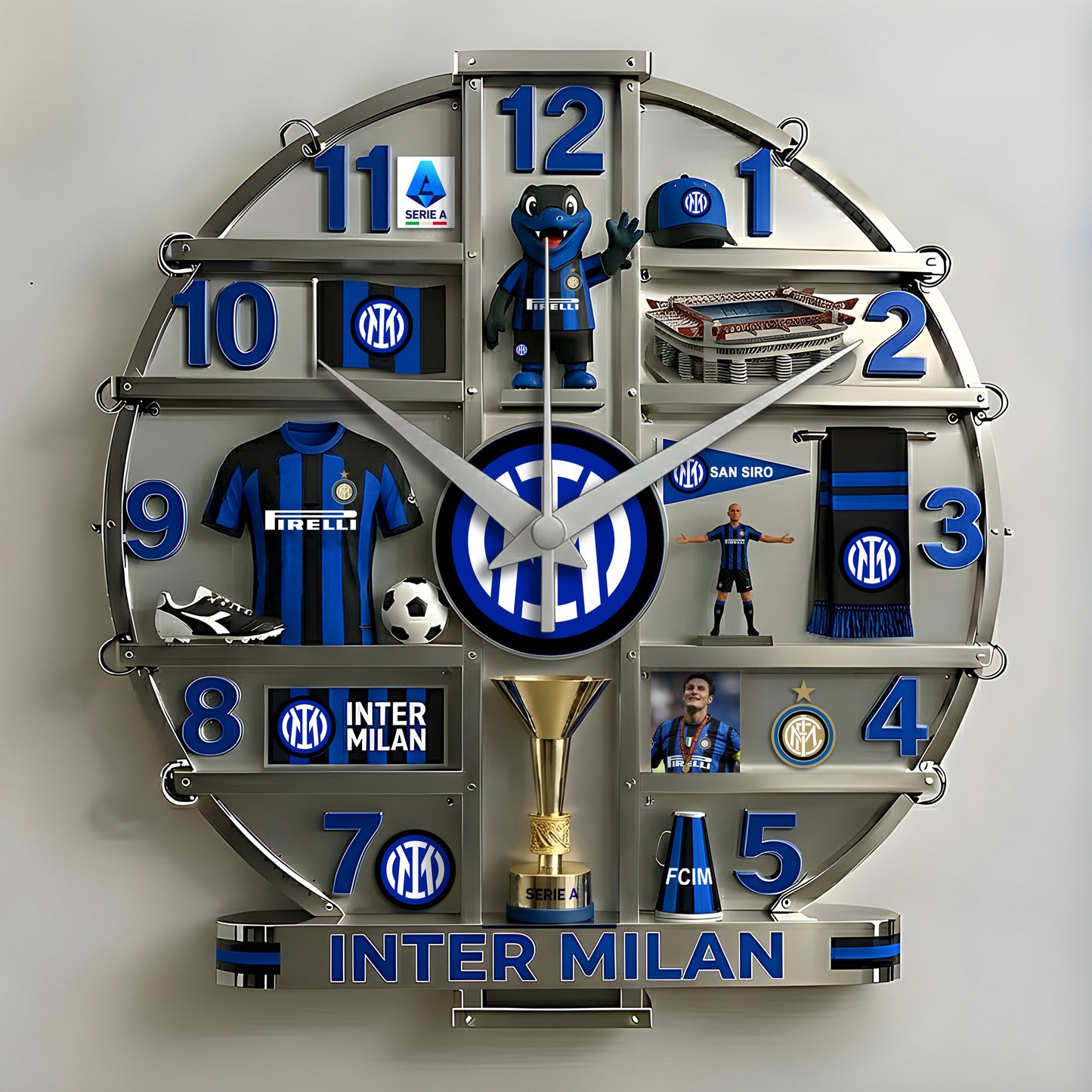 Inter Milan Home Decorative 3D Visual Effect Acrylic Wall Clock