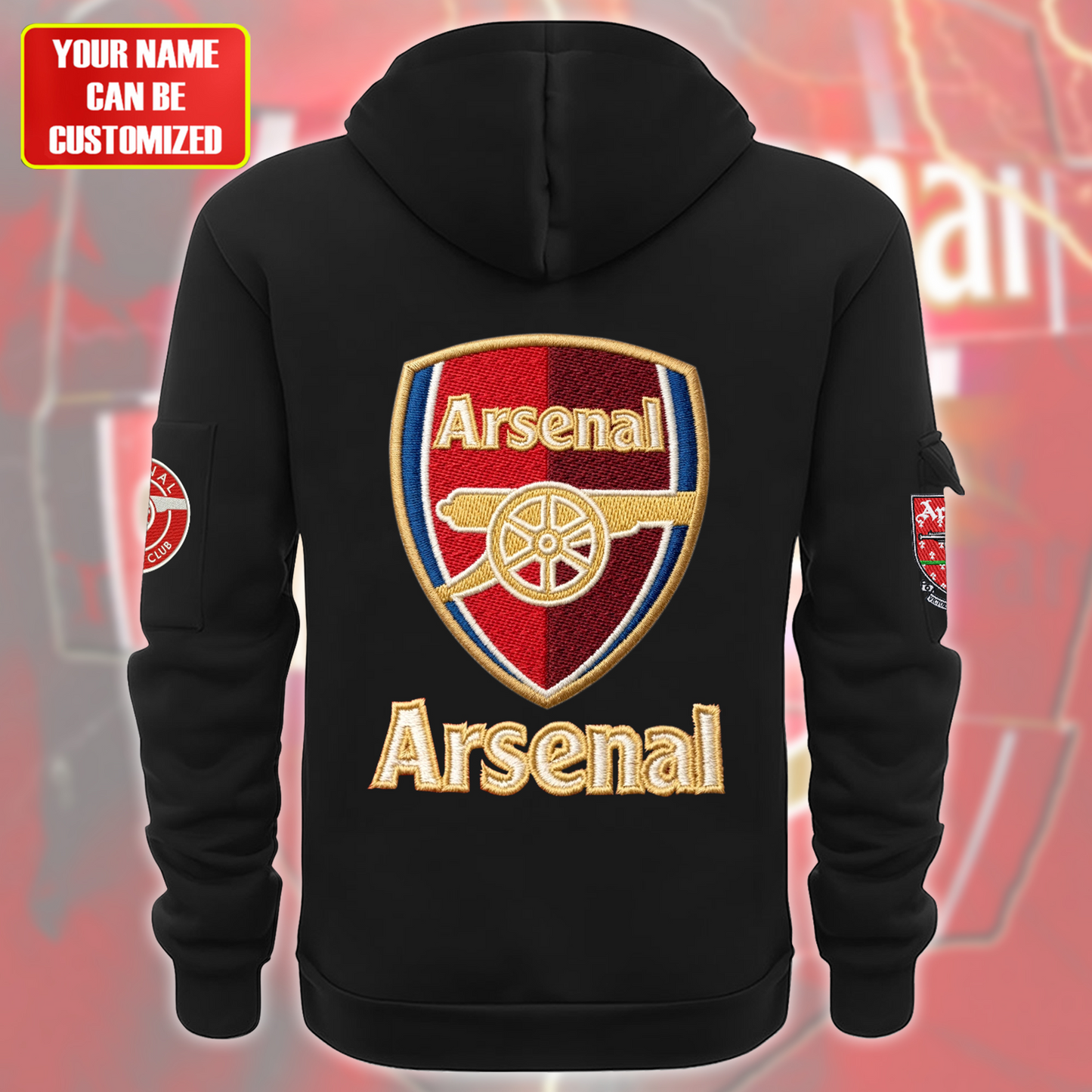 Personalized Arsenal FC Embroidery Zip-Hoodie Cotton Jacket
